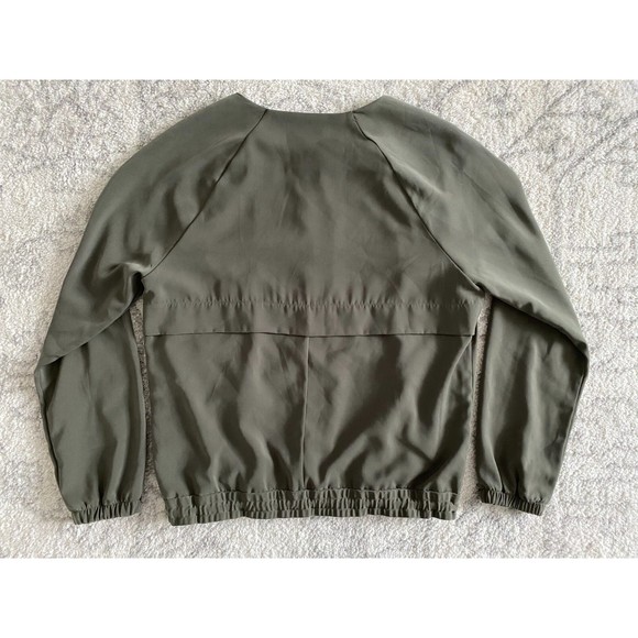 DKNY Womens Full Zip Long Sleeve Light‎ Bomber Jacket Small Green - Picture 5 of 10